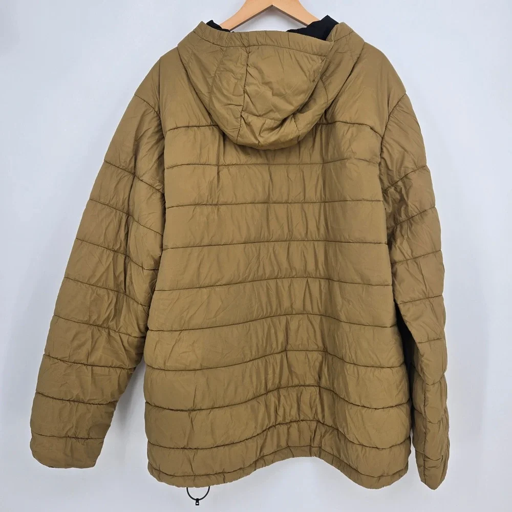 The North Face Mens XXL Fallback Insulated Puffer Hoodie Ski Jacket Brown Winter